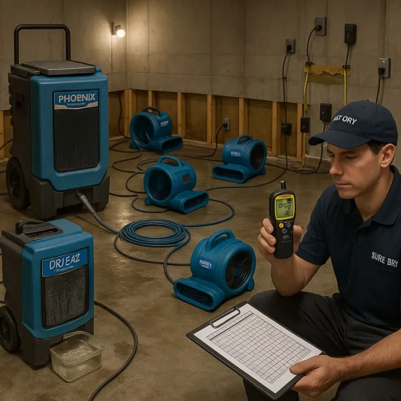 Structural Drying and Dehumidification process in Nobleboro, ME
